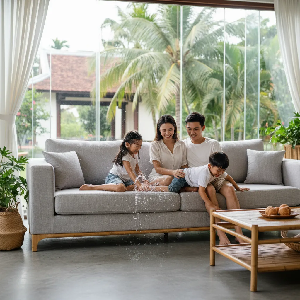 Sofa bọc vải canvas chống thấm bền đẹp
